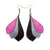 Kireina Leather Earrings // Black, Silver, Fuchsia Pearl