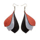 Kireina Leather Earrings // Black, Silver, Red Pearl