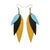 Revelri Leather Earrings // Gold, Black, Turquoise Pearl