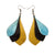 Kireina Leather Earrings // Gold, Black, Turquoise Pearl