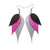 Airos Leather Earrings // Silver, Fuchsia Pearl, Black