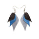 Kaitana Leather Earrings // Silver, Blue Pearl, Black