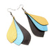 Kireina Leather Earrings // Black, Turquoise Pearl, Gold