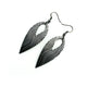 Nativas [07R] // Acrylic Earrings - Brushed Silver, Black