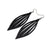 Petal 04 [L] // Leather Earrings - Black - LIGHT RAZOR DESIGN STUDIO