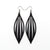 Petal 04 [L] // Leather Earrings - Black - LIGHT RAZOR DESIGN STUDIO